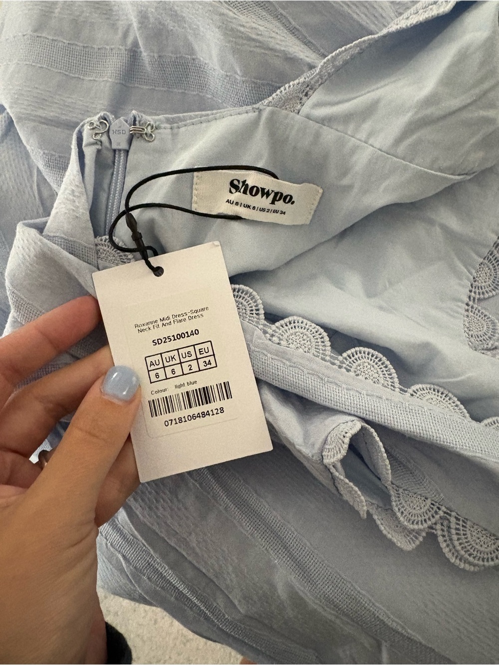 Showpo Blue Scallop Maxi Dress - Picture 6 of 6